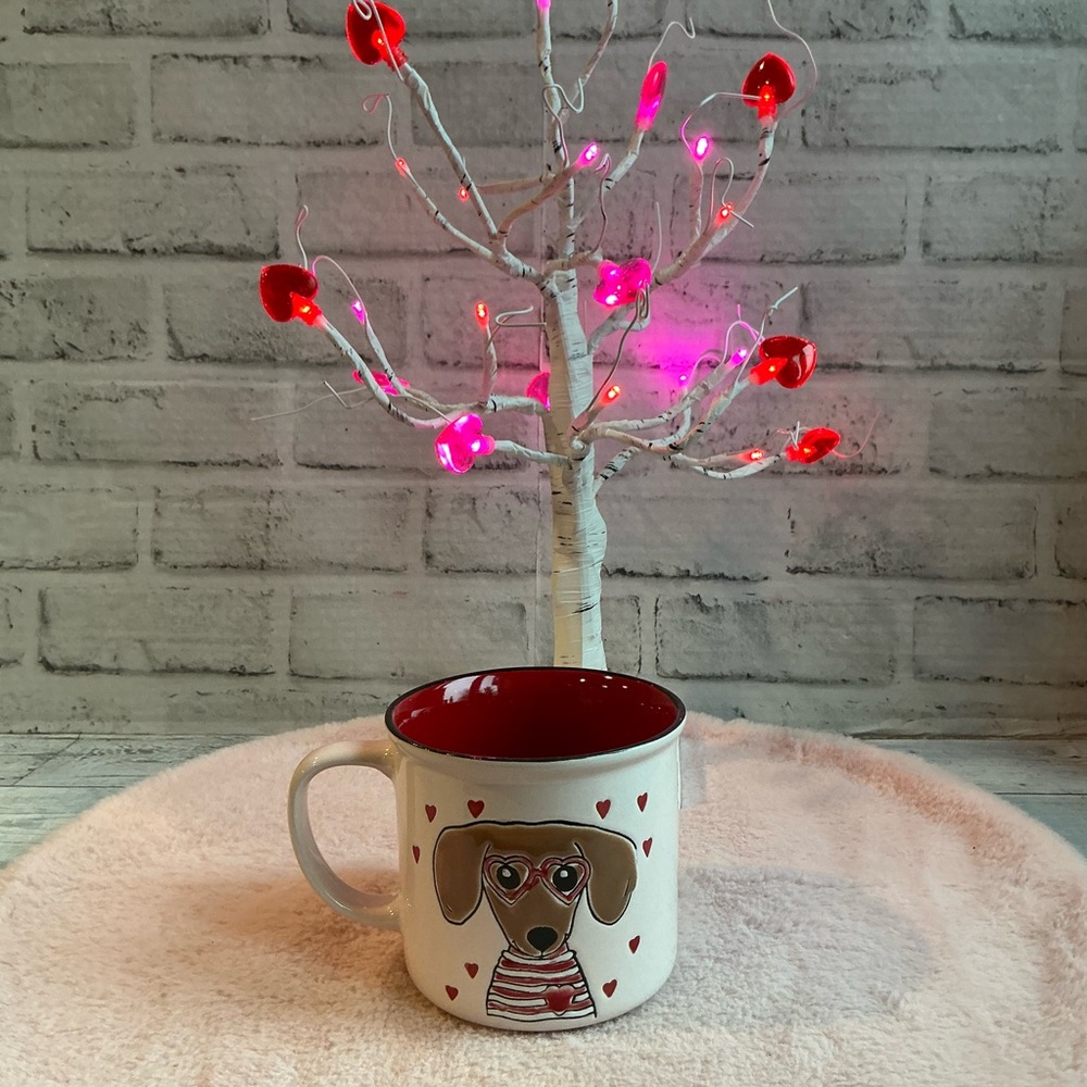 Spectrum Ceramic 18oz. Dachshund Double Sided Valentine Mug